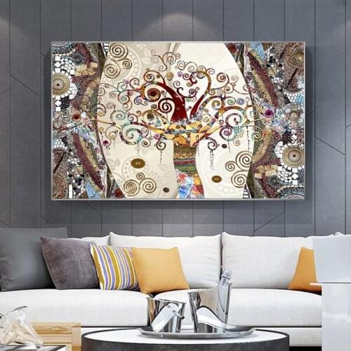 Famous Tree of Life Canvas Painting Vintage Posters and Prints Abstract Cuadros Wall Art Picture for Living Room Home Decoration
