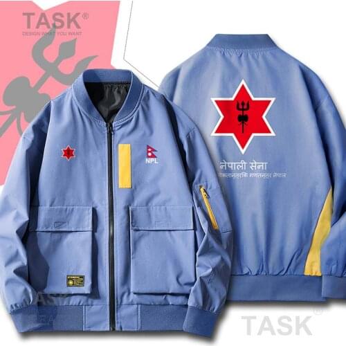Bomber Military Biker Jacket Army Nepal NPL Nepali Nepalese NP Casual Flight Pilot Land Force Coat Printed Pilot Bomber Jackets
