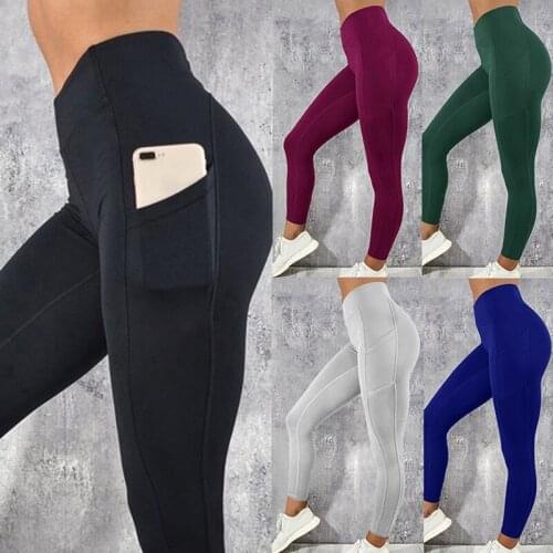 Sexy Fitness Women Gym Leggings Push Up High Waist Pocket Workout Slim Leggins Fashion Casual Mujer Pencil Pants