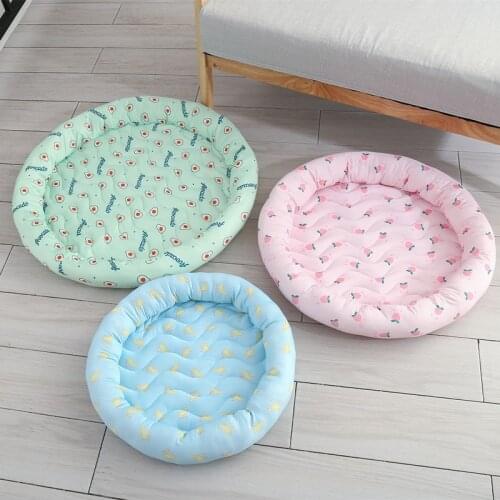 Summer Pet Bed Ice Silk Dog Bed Pad Ice Pad Cool Cold Silk Moisture-Proof Cooler Sofa Mats Portable All Season Pet Accessories