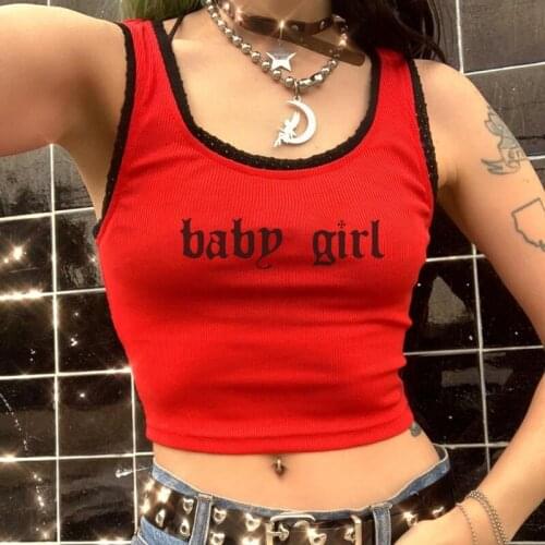 New Women Fashion Clothing Y2K Aesthetics Tank Top Sleeveless Knit Cropped Shirts Harajuku Goth Punk Vest Streetwear Hot Sale