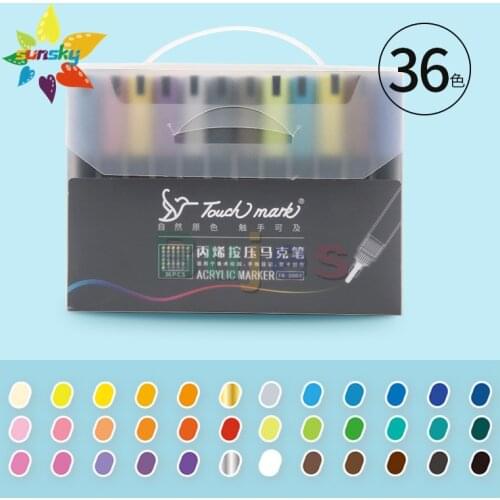 Touchmark Acrylic marker set 6/12/24/36 color Photo album DIY acrylic pigment marker Hand account Greeting cards painting