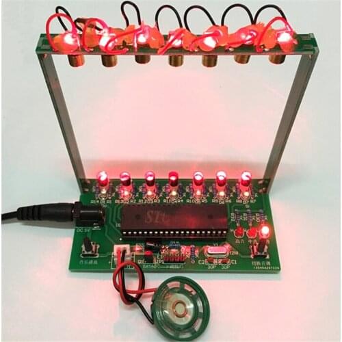 DIY Kit C51 MCU Laser Harp Kit String DIY Keyboard Kit Electronic Parts 7 Strings Electronic DIY Kit Technology Piano Music Box