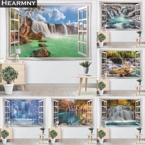 New Products 2020 Waterfall Modern Picture Tapestry Wall Hanging 3D Tapestries Farmhouse Home Party Wall Cover Decor Wall Carpet