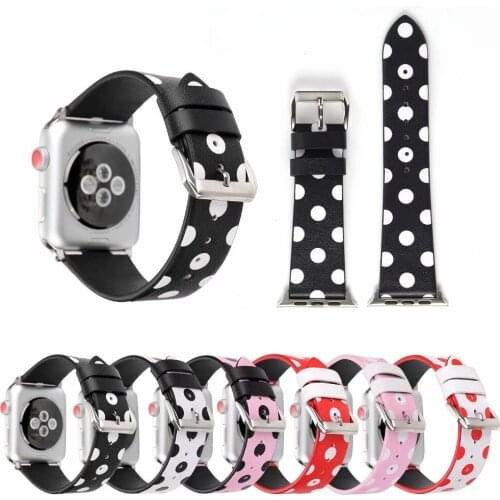 New Women Colorful Lovely Leather Bracelet Strap Watch Band for Apple Watch Series 3/2/1 Korea style watch band