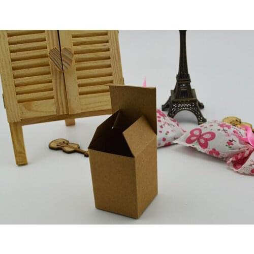 Wholesale 150 Pcs/Lot 6*6*8cm Brown Kraft Folding Birthday Party Gift Business Card Paper Pack Box Craft Cake Bakery Package Box