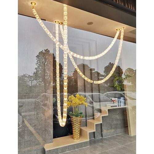 Luxury necklace chandelier creative variety acrylic lamp used in living room dining room bedroom shopping mall villa hotel lobby