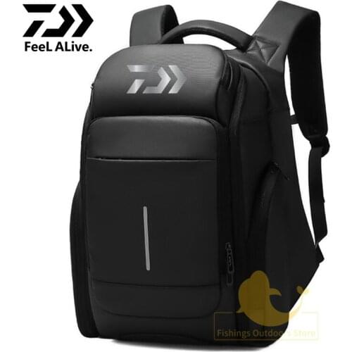 Daiwa Mens Backpack Multi-function Outdoor Sport Fishing Backpack Waterproof Casual Fashion High Capacity Backpack Shoulders