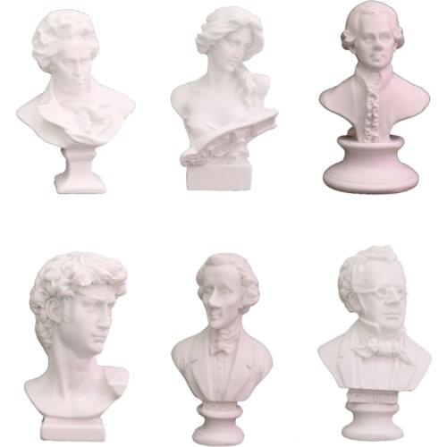 Nordic Literary Artistic Figures Head Desktop Decor Ornaments Gypsum Statue Decor for Home Indoor Creative Desktop Decor