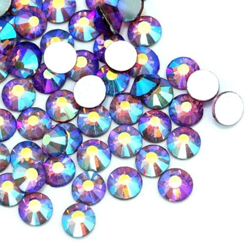 All Sizes Light Amethyst AB Nail Art Rhinestone Glass Crystal Non Hotfix Rhinestones Glitter Strass For Nails Decorations H0058
