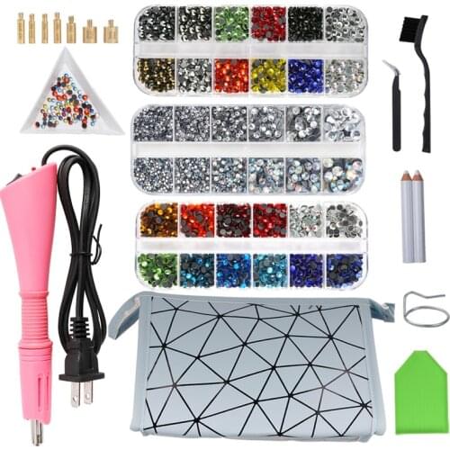 3 Box Hotfix Rhinestone Applicator /8800Pcs HotFix Rhinestone Set Crystal Glass Iron-on Wand Strass Rhinestone Heat-fix Tool Gun