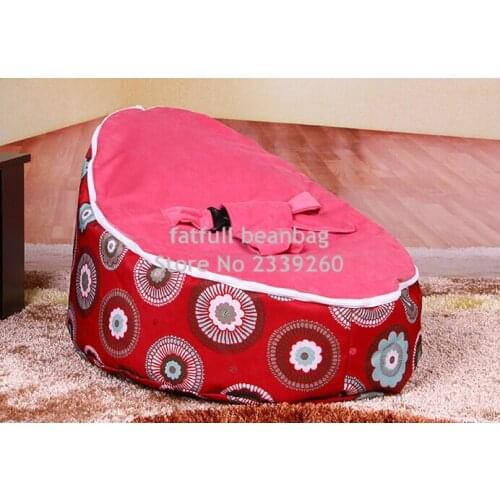 COVER ONLY, NO FILLINGS - SUNFLOWER PINK baby sleeping beanbag chair, toddlers bean bag seat