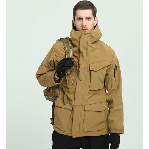 Windbreaker soft shell velvet waterproof outdoor storm coat loose