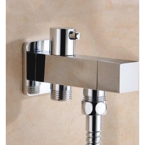 Bathroom Toilet Solid brass high quality chrome Dual purpose angle valve Three way angle valve for Closestool bidet sprayer