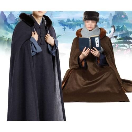 Winter warm Buddhism zen monks meditation cloak nun uniforms lay robe cape Buddhist kung fu clothing