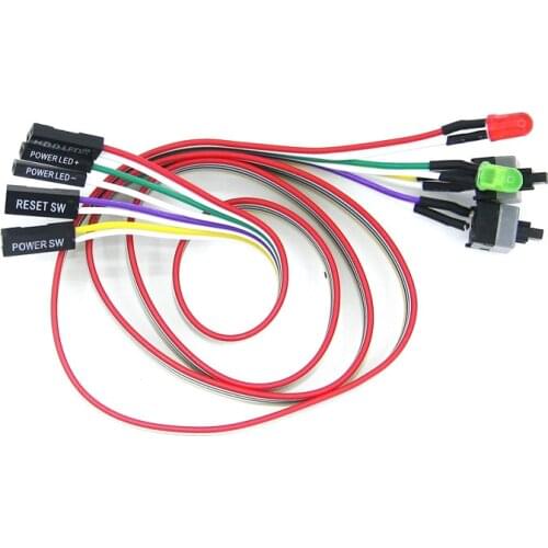 68CM Slim ATX PC Compute Motherboard Power Cable On/Off/Reset with LED Light PC Power Reset Switch Push Button Switch