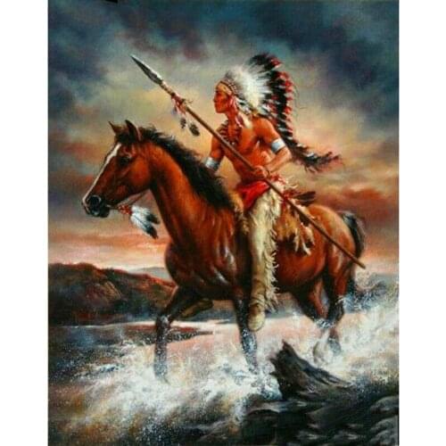 Full Square/Round Drill 5D DIY Diamond Painting "Indian horse" Embroidery Cross Stitch 5D Home Decor Gift