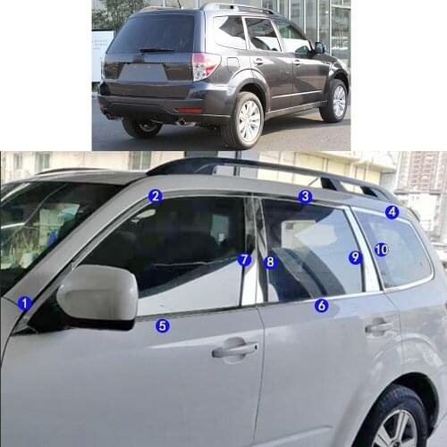 Car Sticker Garnish Pillar Window Middle Strip Trim Frame Hoods For Subaru Forester 2009 2010 2011 2012 2013