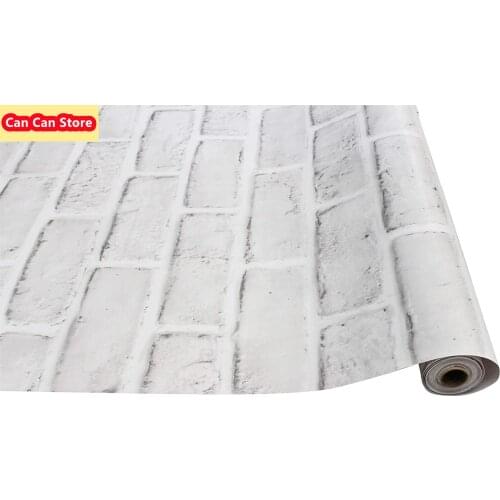 White/Grey Peel and Stick Faux Brick Wallpaper Self Adhesive Contact Paper Bathroom Decorative Wallcoverings