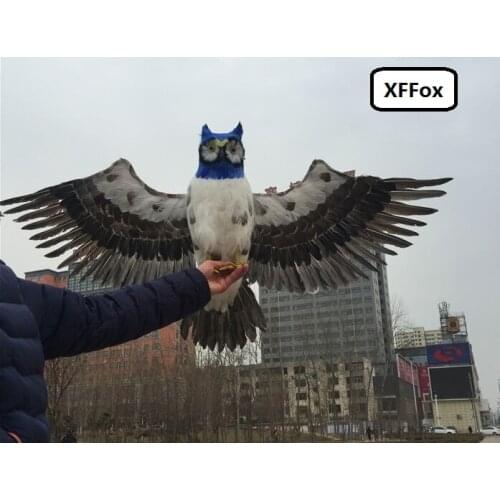 Big real life wings owl bird model foam&feather simulation night owl bird doll gift about 50x80cm xf0864