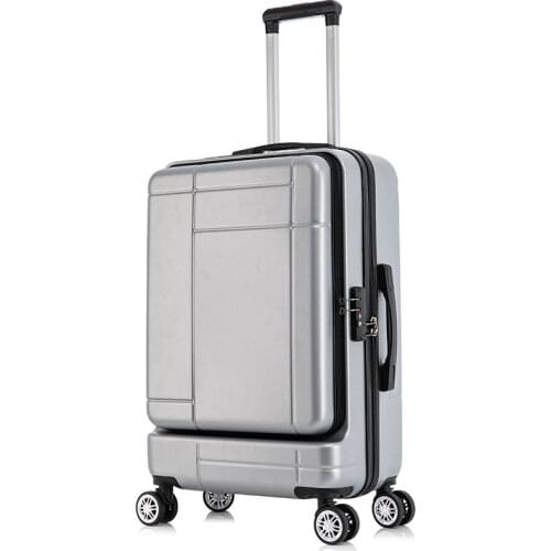 New Bussiness Suitcase 20/24 Inch with Front Cover Male and Female Luggage Box Students Travel Trolley Case with Zipper Password
