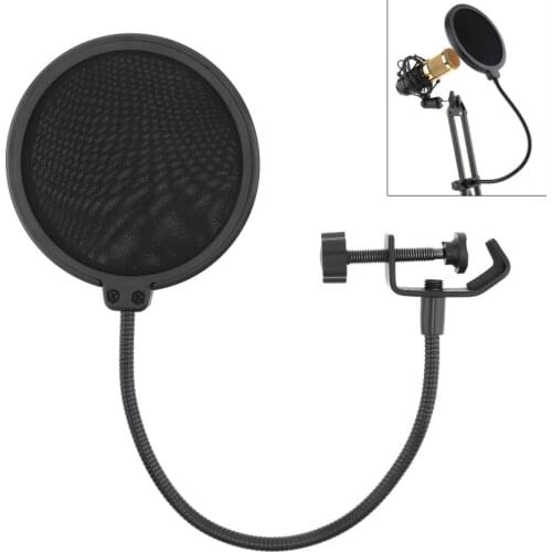 Double Layers Studio Microphone Pop Filter Flexible Wind Screen Mask Mic Shield for Speaking Recording Accessories