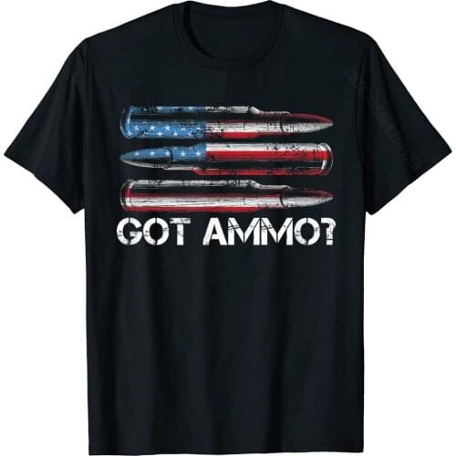 Got Ammo American Flag Pro Gun 2nd Amendment Mens Shirt T-Shirt Fashionable Boy Tops Shirts Printed On T Shirt Cotton Summer