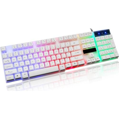 Hot Sale Gaming Keyboard 104 Keys Mechanical Fell Wired USB Keyboards RGB LED Backlit for Overwatch LOL