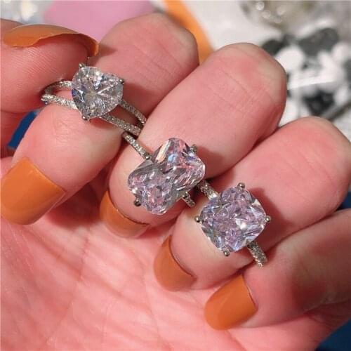 Choucong Crowm Promise Ring 925 sterling Silver AAAAA Zircon cz Engagement Wedding Band Rings For Women Party Finger Jewelry