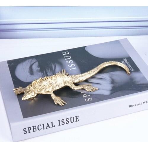 European style creative pure copper lizard decoration model room living room office decoration handmade crafts