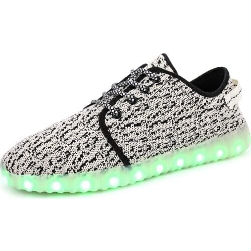 Children Shoes Breathable Fashion Boys & Girls Sneakers 7 Colorful LED Lights With USB Rechargeable Fluorescent Luminous