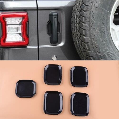 Beler 5pcs Car ABS Glossy Black Exterior Door Handle Bowl Cover Cup Trim fit for Jeep Wrangler JL 2018 2019 4-Door
