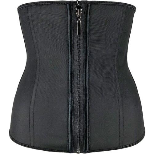 Latex Waist Trainer Waist Cincher Shaper 7 Steel Boned Plus Size Front Zipper & Hooks Firm Body Shapewear Stomach Slimming Belt