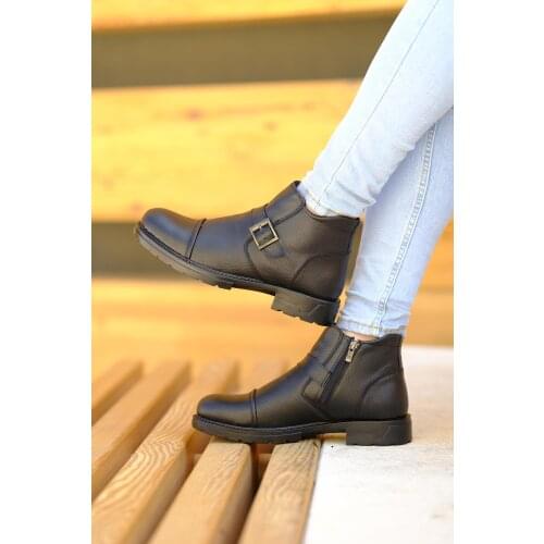 Mnc 515 Buckled Furry Men Boots