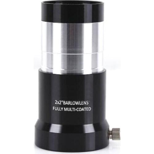 Metal Achromatic 2 Inch 50.8mm 2X Barlow Lens Fully Multi- Coated Night Vision for Astronomy Telescope Magnification Eyepiece