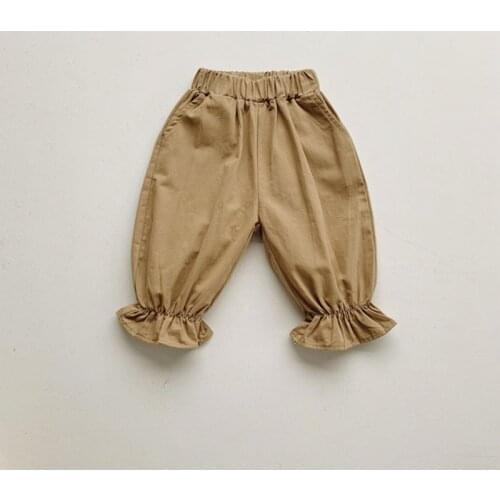 MILANCEL 2021 Spring New Kids Pants Korean Calf Length For Boys And Girls Khaki Loose Pants