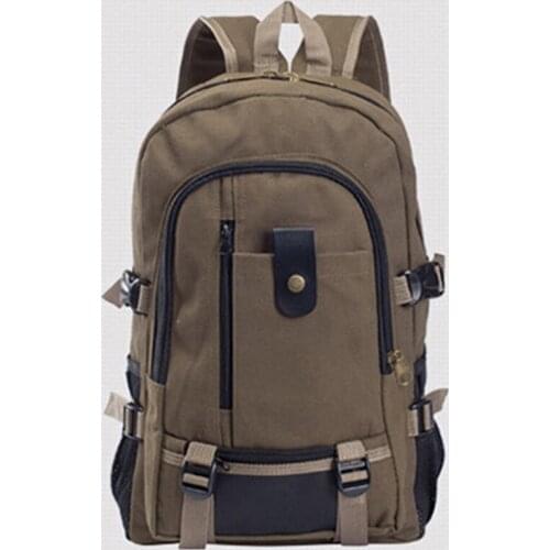 Mens Canvas Backpack Large-capacity Schoolbag Explosion Solid Color Rucksacks Fashion Casual Travel Sport Bag Backpack