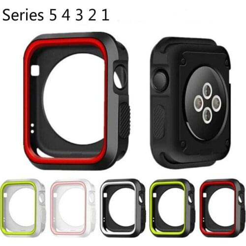Soft Silicone Case For Apple Watch Series 4 5 3 2 Cover Frame Protection 40mm 44mm Shell for iWatch 38mm 42mm Watch Accessories