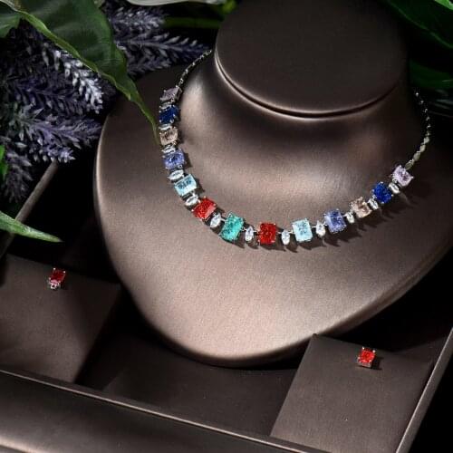 HIBRIDE Beauty Cubic Zirconia Jewelry Sets for Women Bridal Wedding Party Jewelry Accessories Earring Pendant Necklae Sets N-763