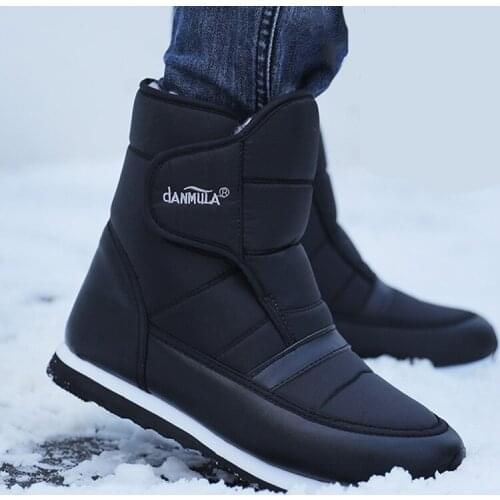 2020 New Winter Anti-Slip Waterproof Light Comfortable Warm Wool Snow Boots Men Cotton Shoes Short Boots In The Elderly Shoes