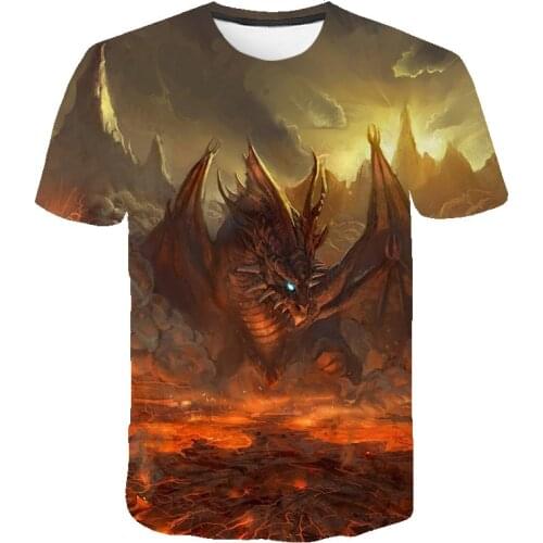 SUMMER NOVELTY 2020, Cool Fashion Mens T Shirt, 3D Print Sci-Fi Dragon Movie Psychedelic Color Short Sleeve T Shirt Best Selling