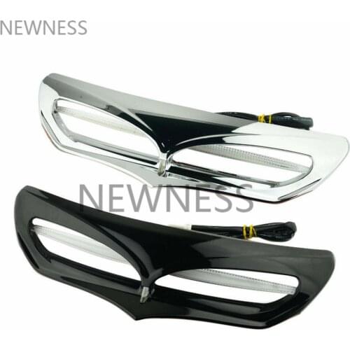 Motorcycle Batwing Fairing Vent Trim with LED Accent Lights Cover For Harley Touring Electra Glide Street Glide Ultra 2014-Up