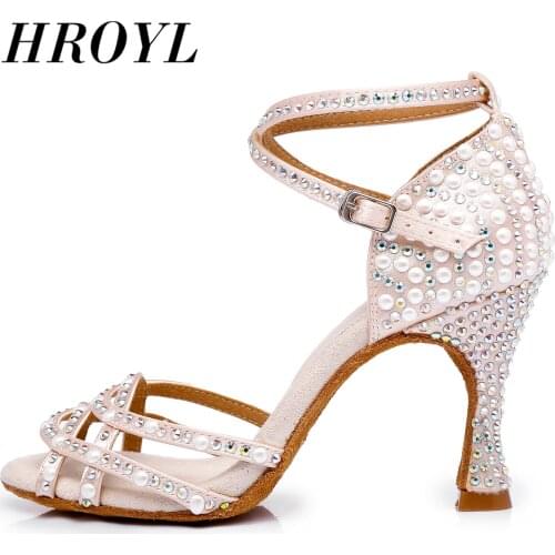 Latin dance shoes for girl women ladys Rhinestone ballroom professional Salsa tango party dancing shoes high heel