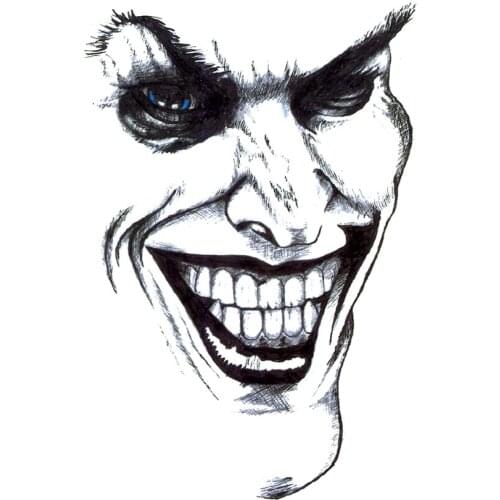 Charming Smile Of The Clown Waterproof Temporary Tattoos Men Tatuagem Body Art Flash Tattoo Tatoo Temporary Stickers Men