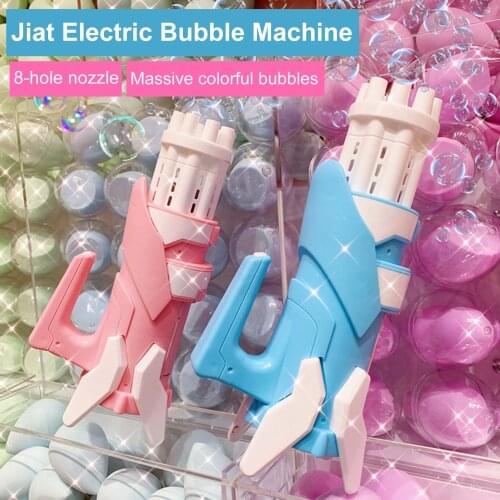 8 Hole Gatling Bubble Machine Bubble Gun Automatic Bubble Blower Outdoor Indoor Bubble Maker Electric Gatling Bubbles Machine