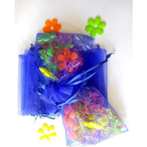 7x9cm 500pcs/lot Christmas Organza Bags Royal Blue Drawstring Bag Pouch For Food/jewelry/candy Gift Bag Small Packaging Bags