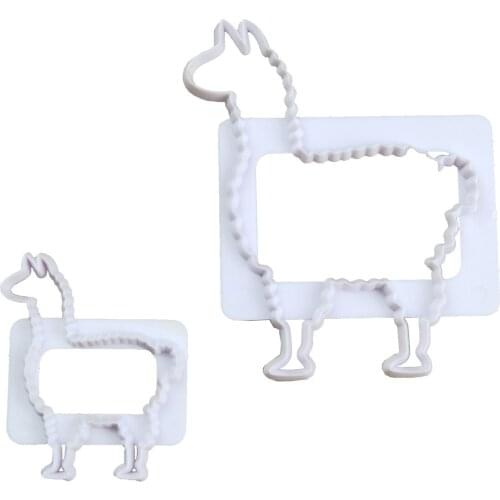 2Pcs DIY Cute Camel Animal Fondant Mold Plastic Cookie Printing Cupcake Wedding Party Decorating Kitchen Bread Baking Tools
