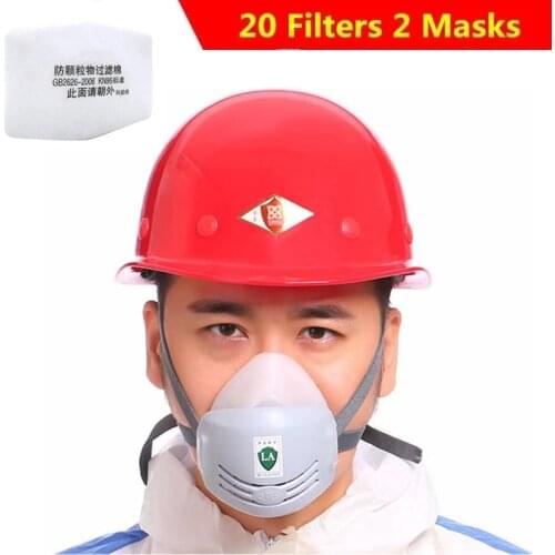 Replaceable 20 Filter Industrial Dust Masks Paint Polished Antifouling Masks Construction Safety Rubber Dust Masks