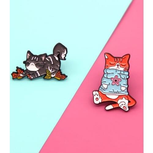 Orange Cat Wearing Blue Sweater Closed Eyes Grey Cat Large Stretch Cartoon Lovely Lazy Cat Chestchest