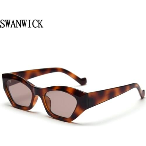 Swanwick polarized sun glasses cat eye irregular fashion vintage sunglasses women European leopard white female party gifts